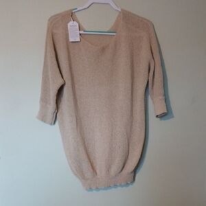 Womens Large Chic Beige Sweater NWT